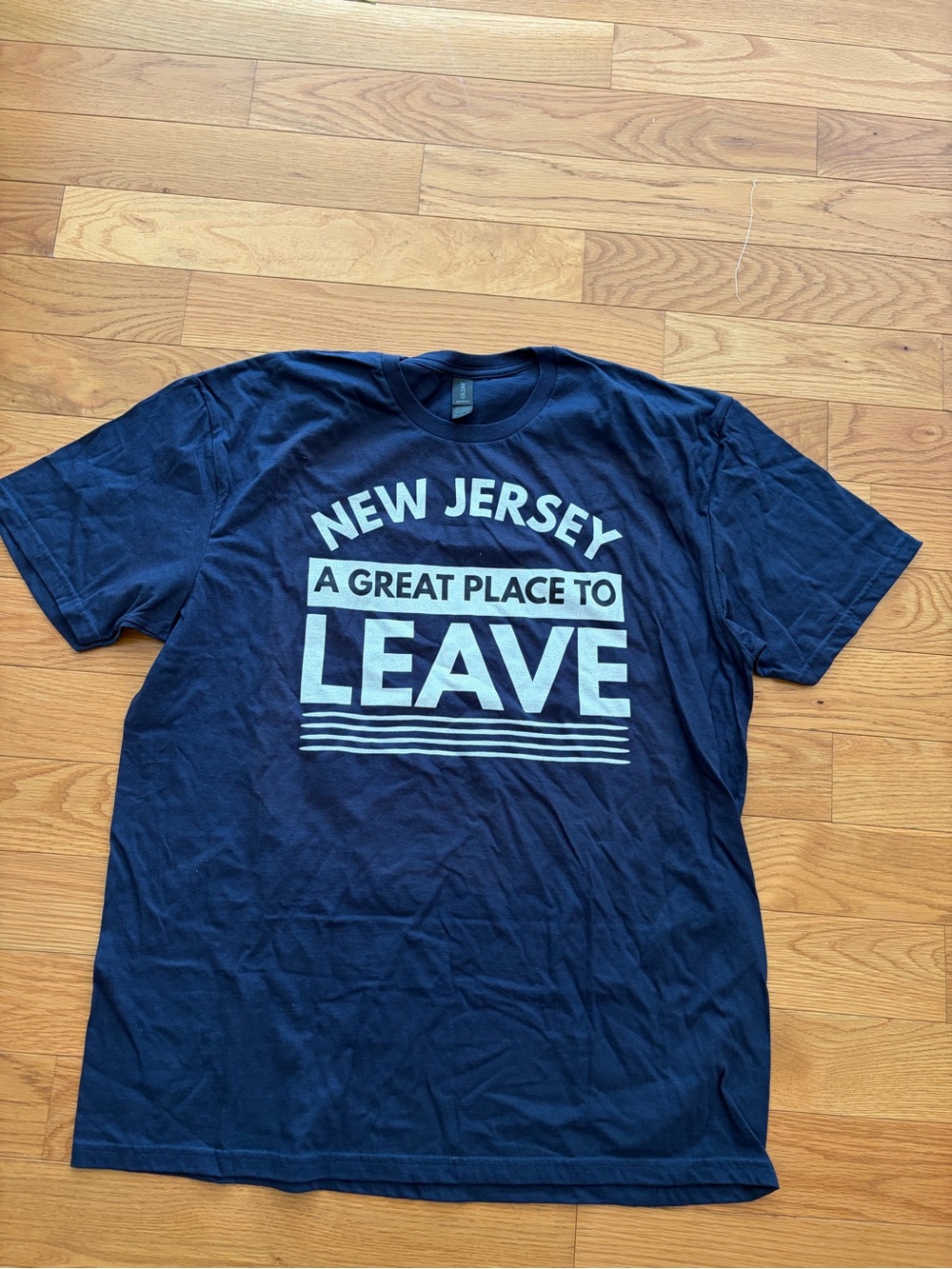 Gildan Navy Short-Sleeve Tee with White New Jersey Graphic